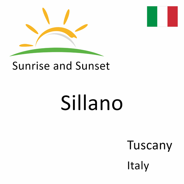 Sunrise and sunset times for Sillano, Tuscany, Italy