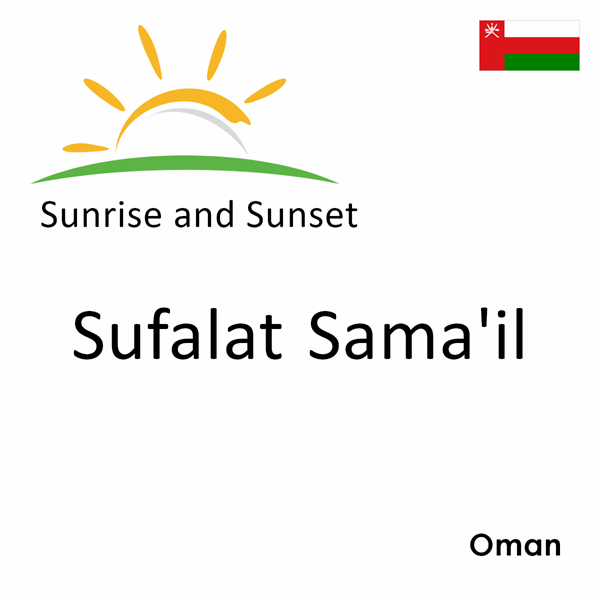 Sunrise and sunset times for Sufalat Sama'il, Oman