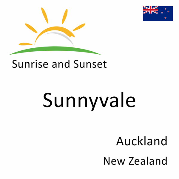 Sunrise and sunset times for Sunnyvale, Auckland, New Zealand