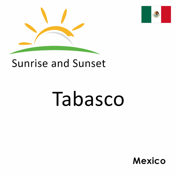 Sunrise and sunset times for Tabasco, Mexico
