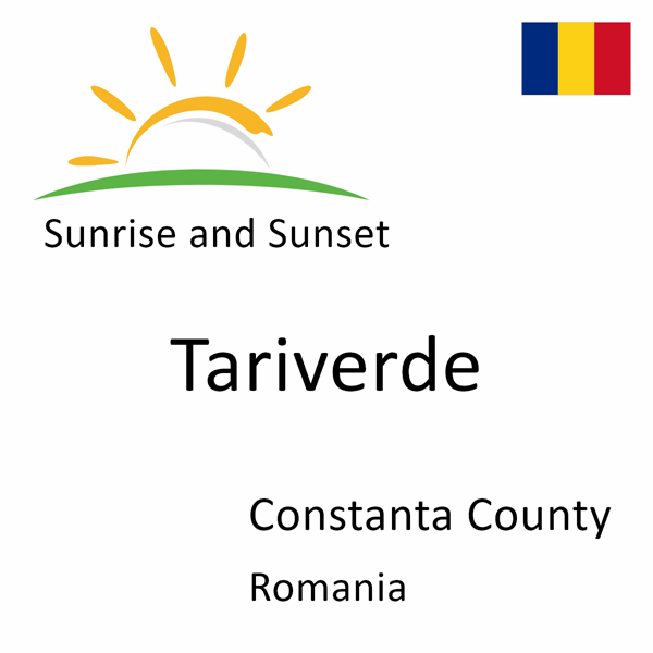 Sunrise and sunset times for Tariverde, Constanta County, Romania