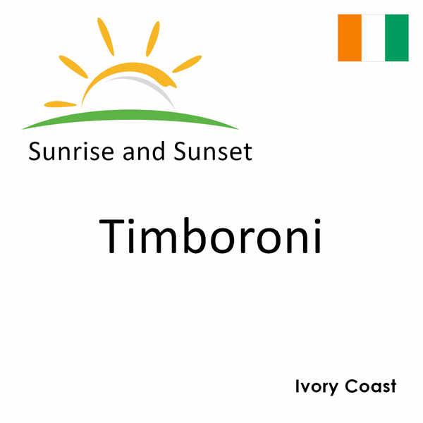 Sunrise and sunset times for Timboroni, Ivory Coast
