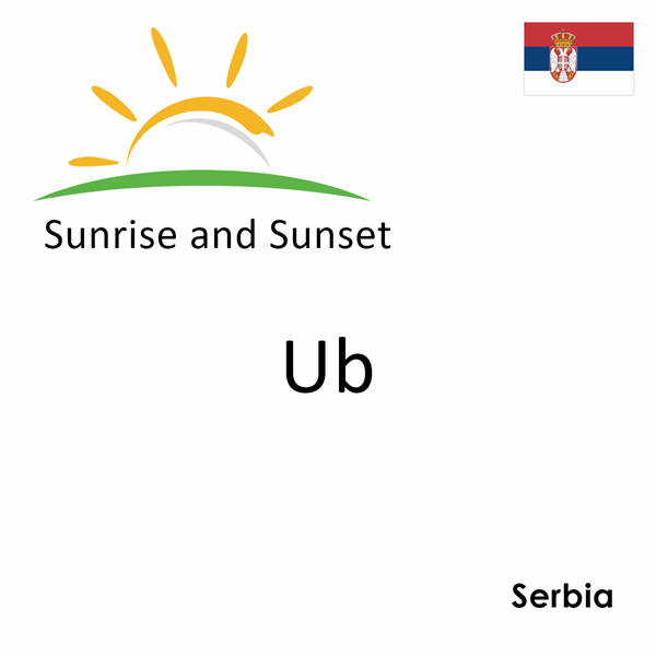 Sunrise and sunset times for Ub, Serbia