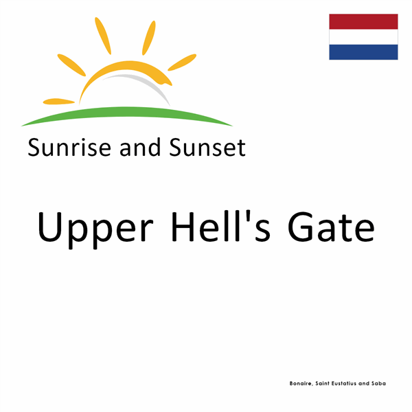 Sunrise and sunset times for Upper Hell's Gate, Bonaire, Saint Eustatius and Saba