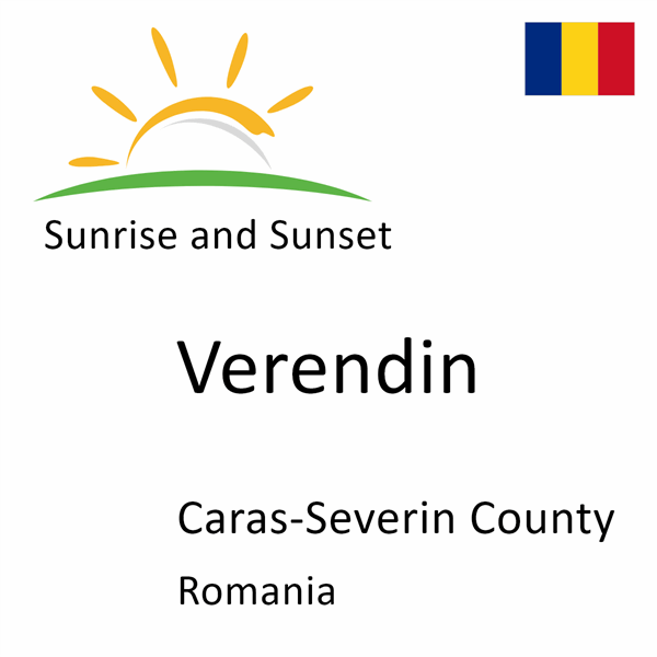 Sunrise and sunset times for Verendin, Caras-Severin County, Romania
