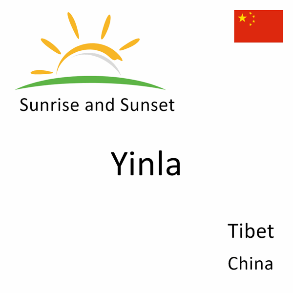 Sunrise and sunset times for Yinla, Tibet, China