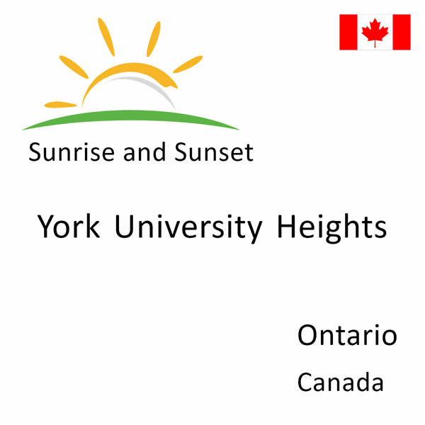 Sunrise and sunset times for York University Heights, Ontario, Canada