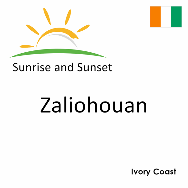 Sunrise and sunset times for Zaliohouan, Ivory Coast
