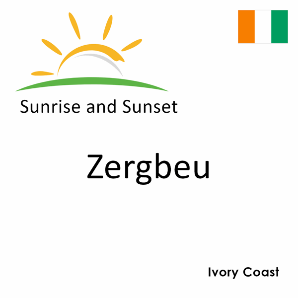 Sunrise and sunset times for Zergbeu, Ivory Coast
