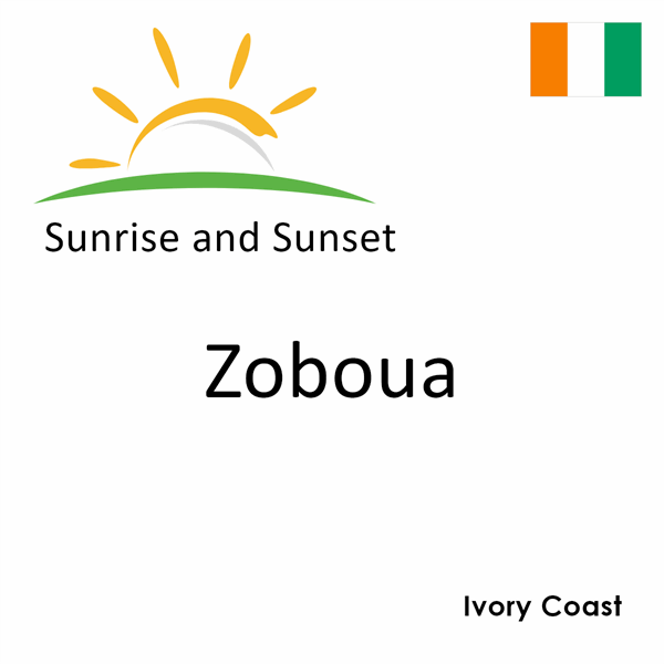 Sunrise and sunset times for Zoboua, Ivory Coast