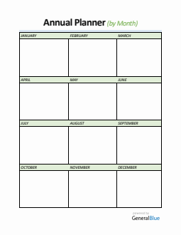 Yearly Planner - Free Basic Word Template