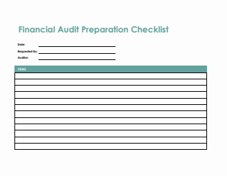 Excel Financial Audit Preparation Checklist